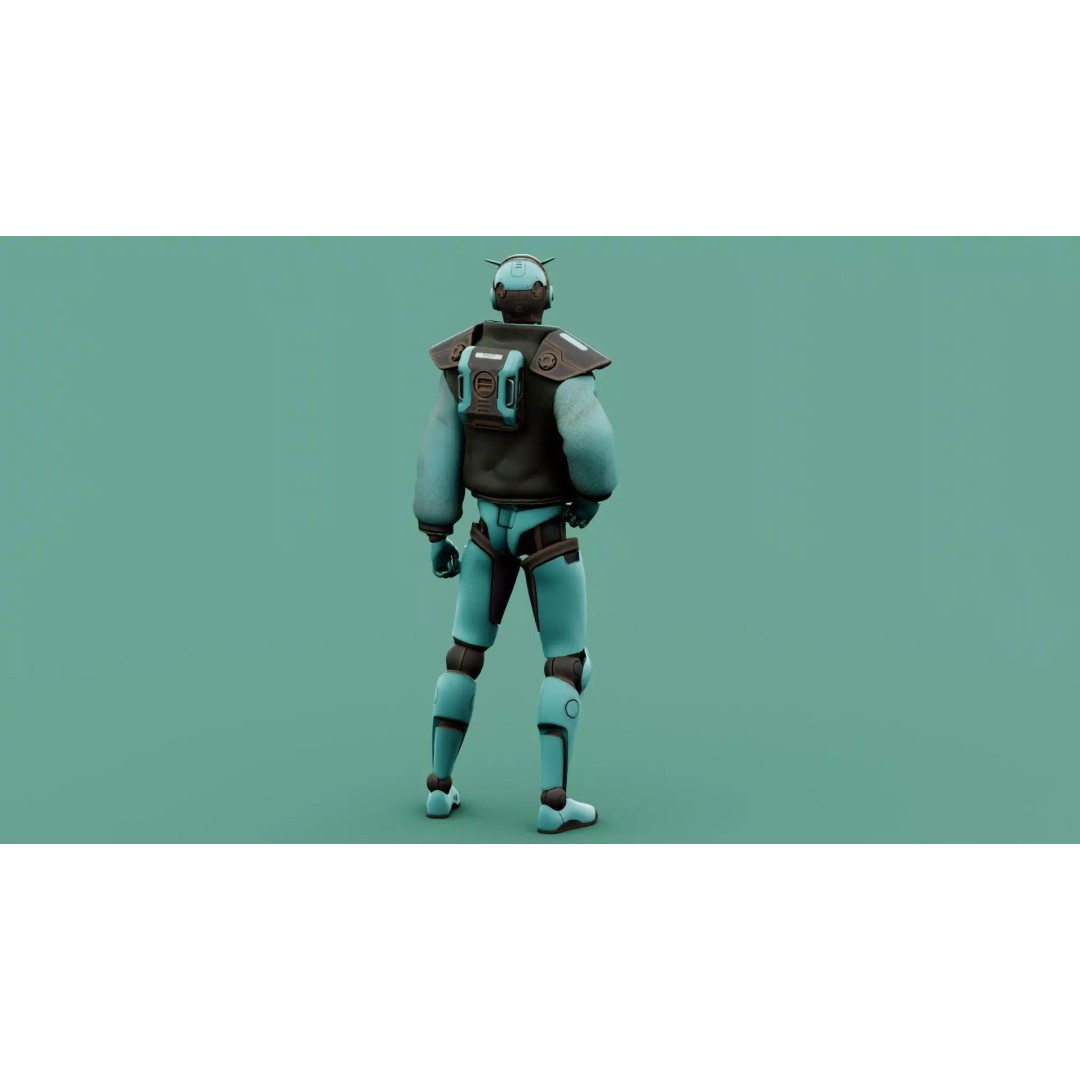 CYBORGTOPIA B-31 3D Model – Rigged Sci-Fi Character for Animation - View 14