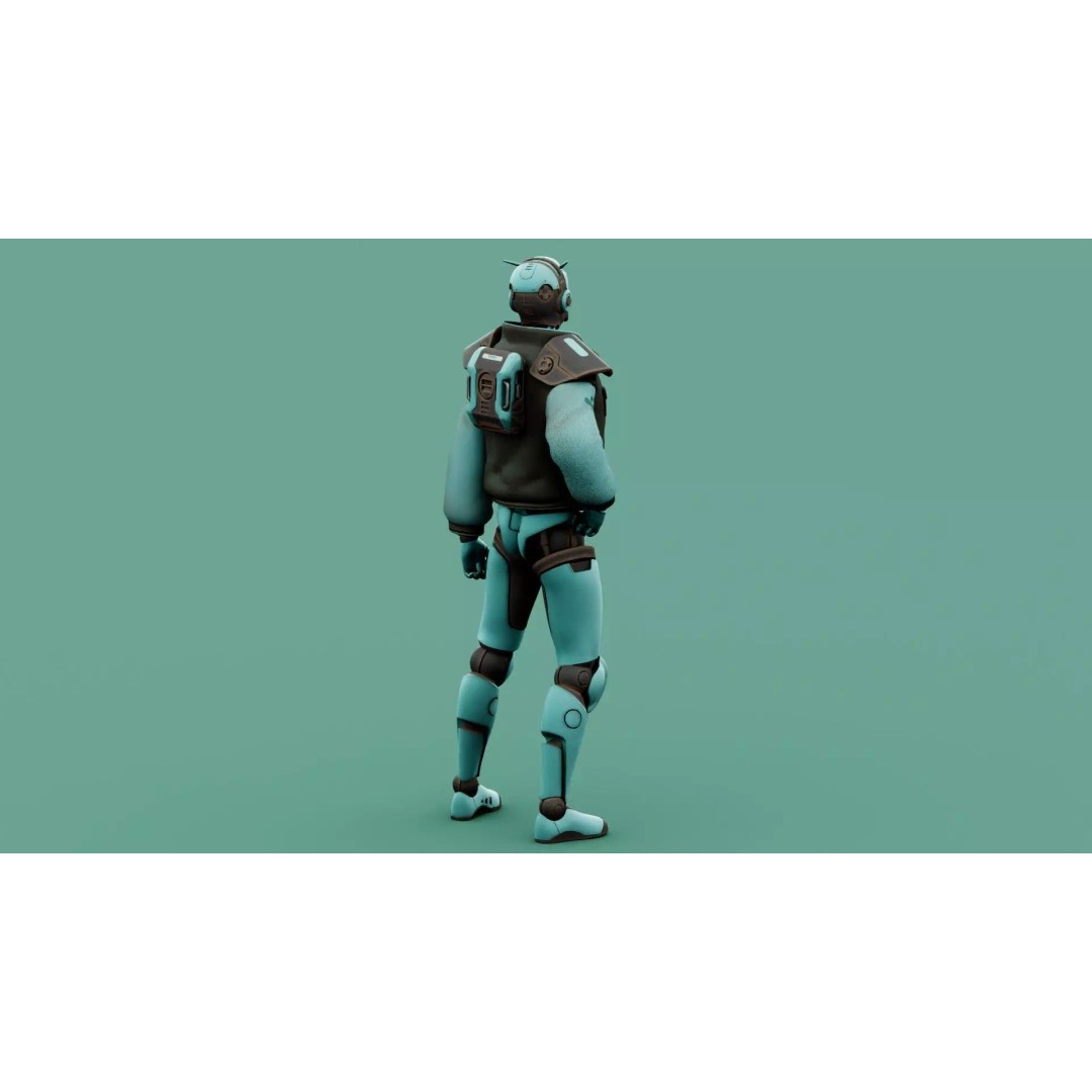 CYBORGTOPIA B-31 3D Model – Rigged Sci-Fi Character for Animation - View 15