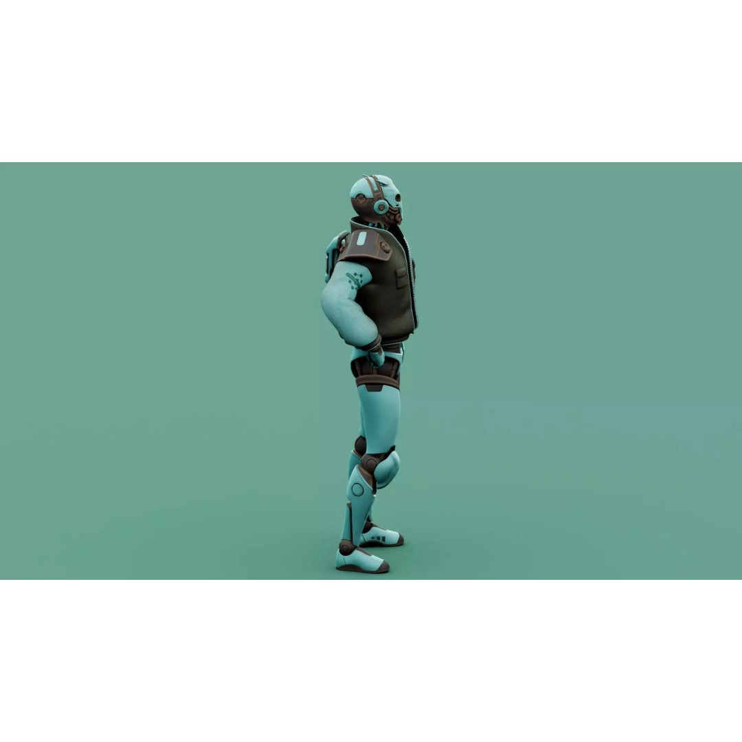 CYBORGTOPIA B-31 3D Model – Rigged Sci-Fi Character for Animation - View 17
