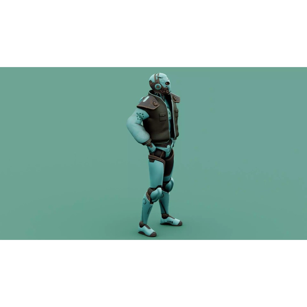 CYBORGTOPIA B-31 3D Model – Rigged Sci-Fi Character for Animation - View 18