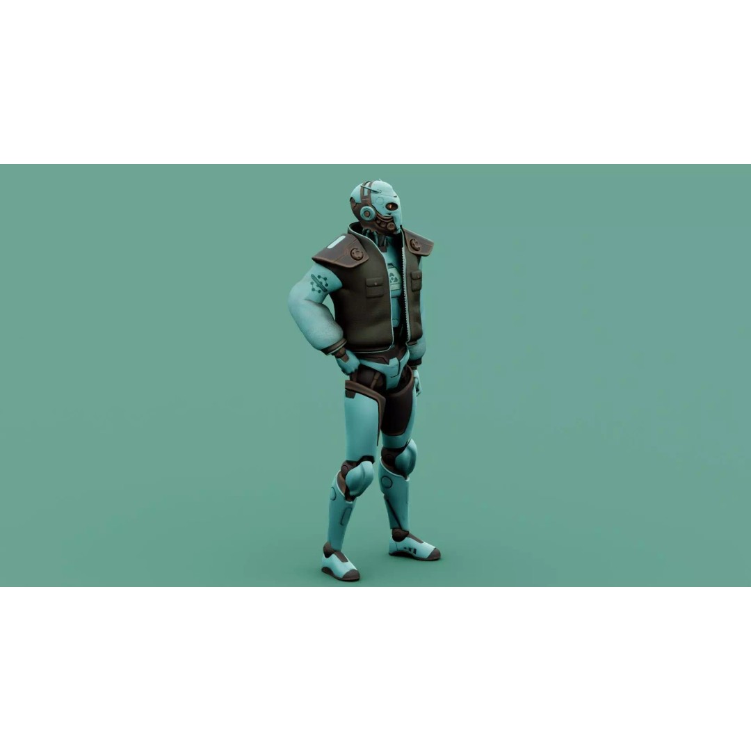 CYBORGTOPIA B-31 3D Model – Rigged Sci-Fi Character for Animation - View 19
