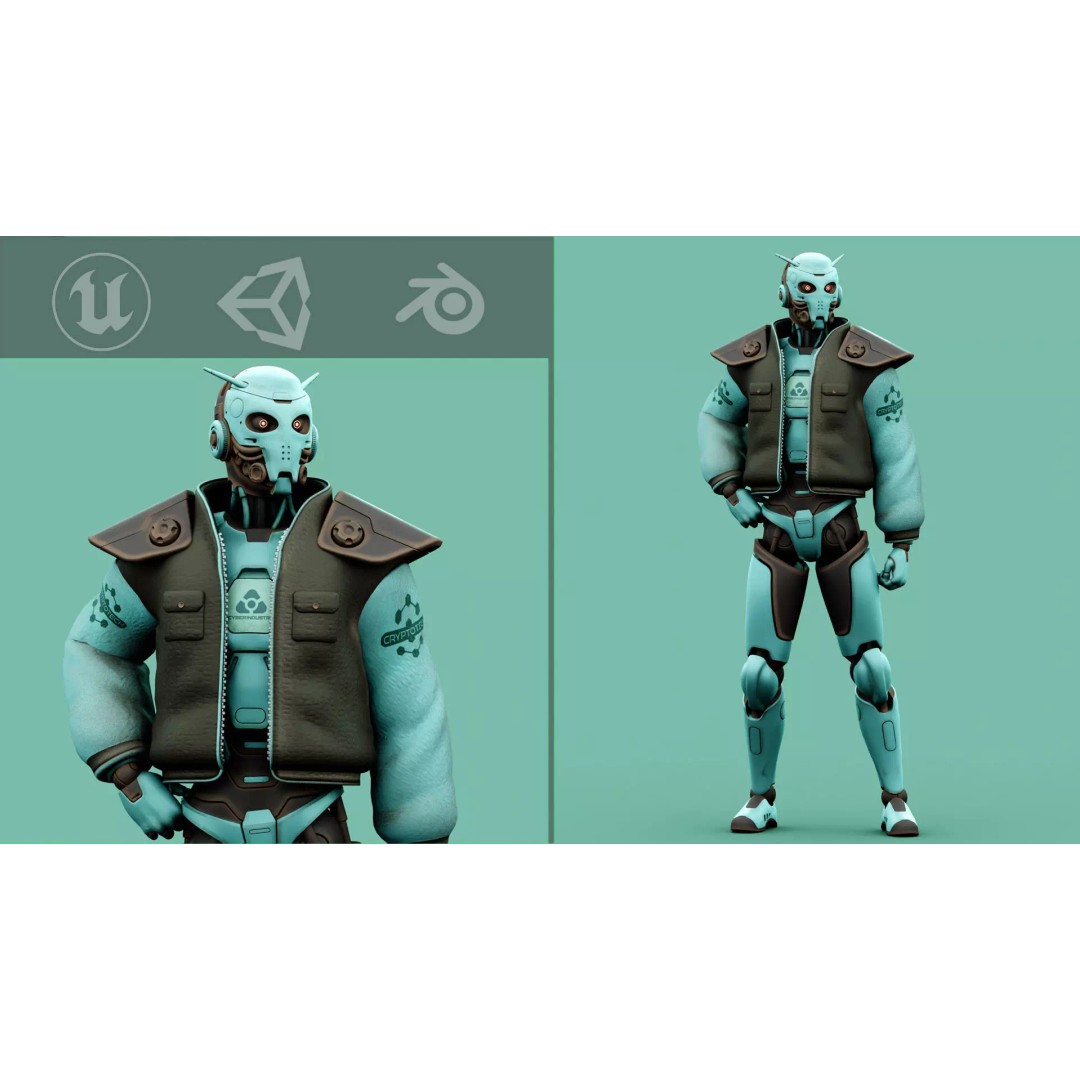 CYBORGTOPIA B-31 3D Model – Rigged Sci-Fi Character for Animation - View 2