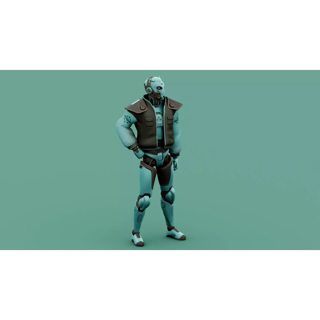 CYBORGTOPIA B-31 3D Model – Rigged Sci-Fi Character for Animation - View 20