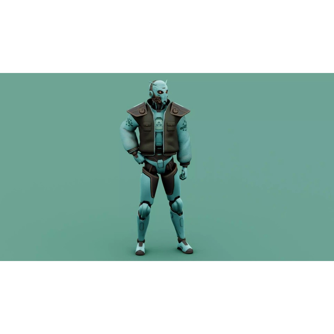 CYBORGTOPIA B-31 3D Model – Rigged Sci-Fi Character for Animation - View 21