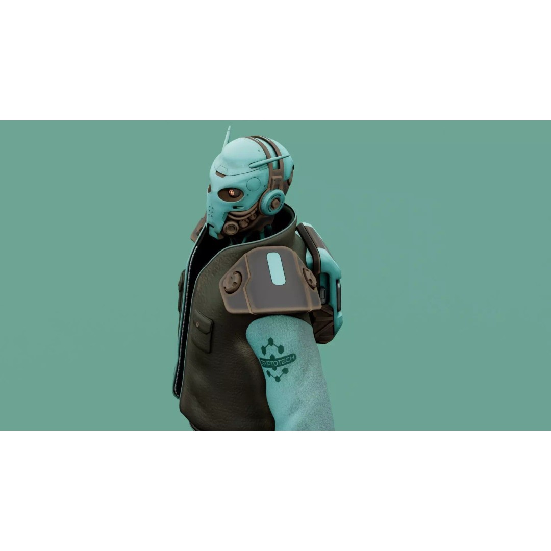 CYBORGTOPIA B-31 3D Model – Rigged Sci-Fi Character for Animation - View 24