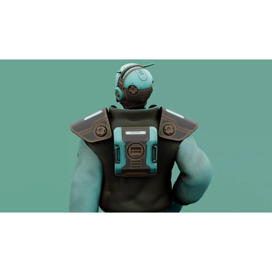 CYBORGTOPIA B-31 3D Model – Rigged Sci-Fi Character for Animation - View 26