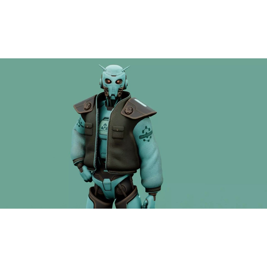 CYBORGTOPIA B-31 3D Model – Rigged Sci-Fi Character for Animation - View 3