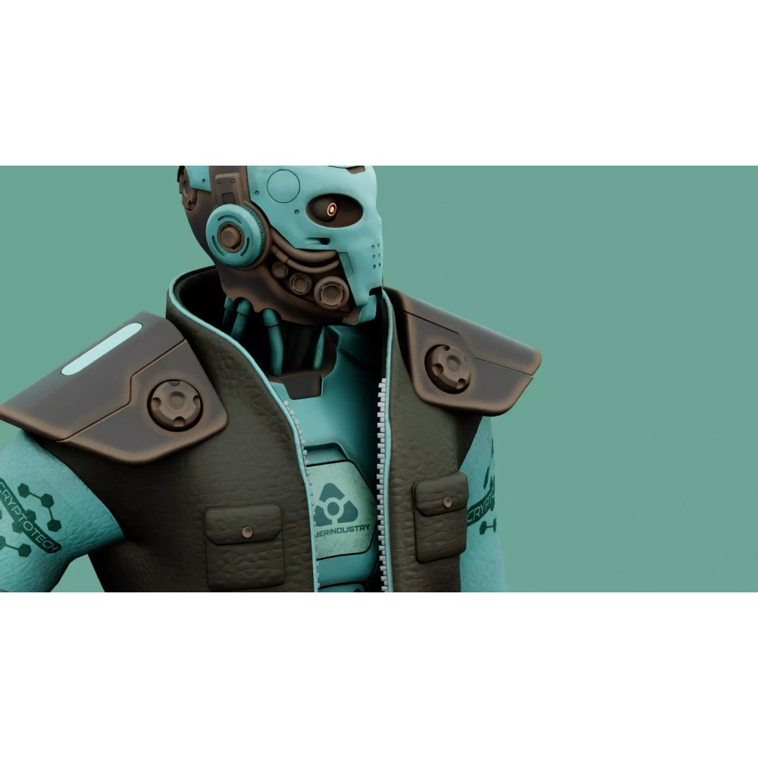 CYBORGTOPIA B-31 3D Model – Rigged Sci-Fi Character for Animation - View 30