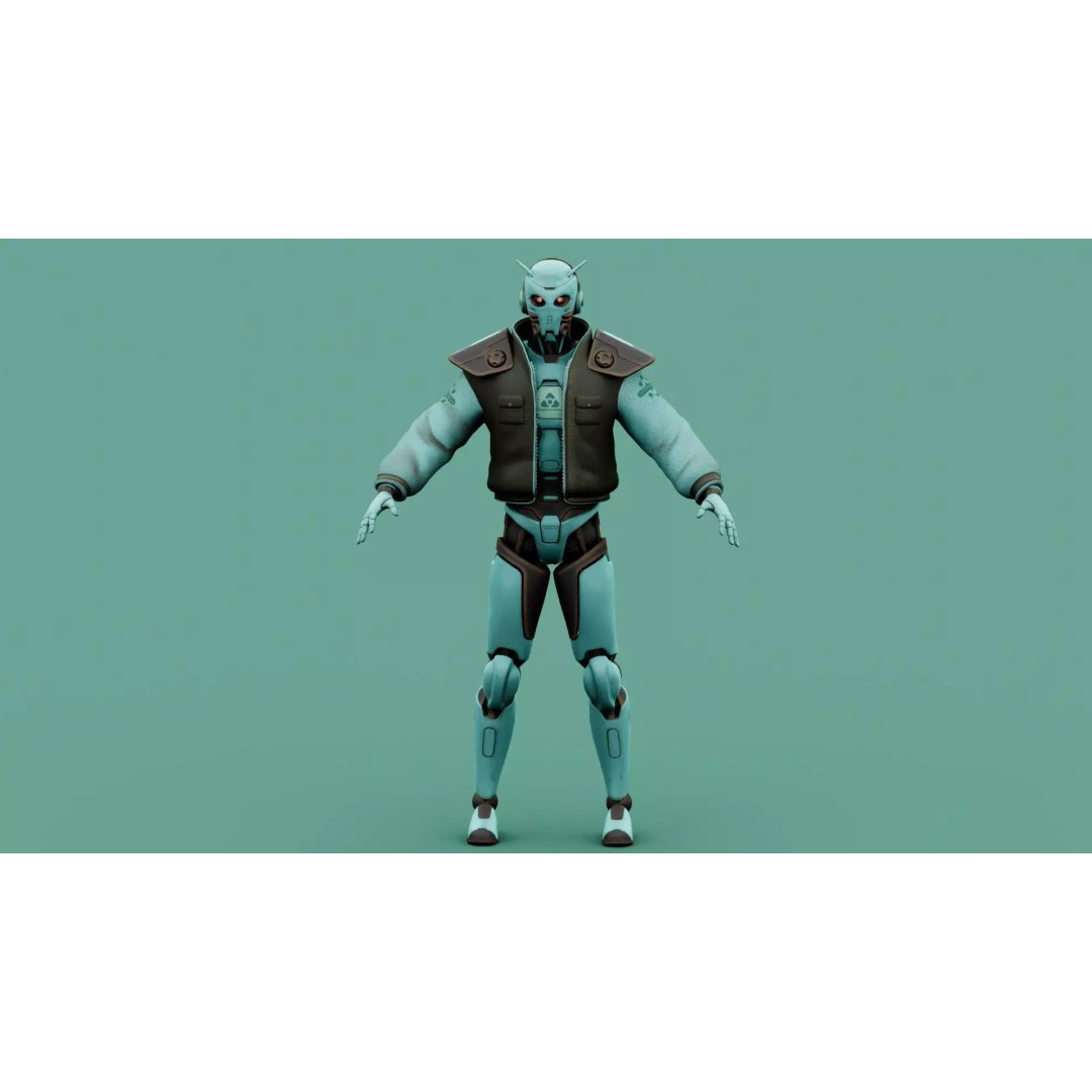 CYBORGTOPIA B-31 3D Model – Rigged Sci-Fi Character for Animation - View 31