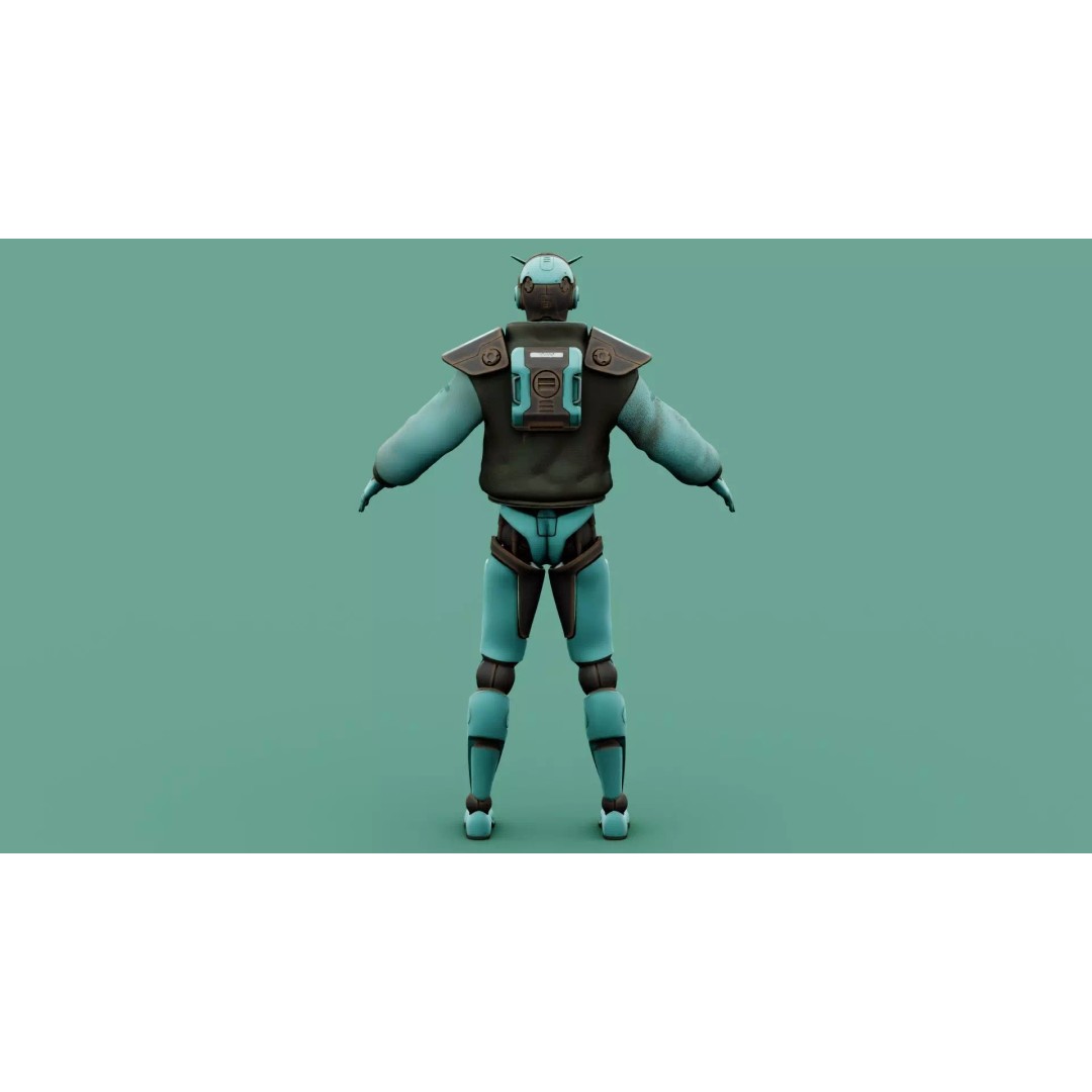 CYBORGTOPIA B-31 3D Model – Rigged Sci-Fi Character for Animation - View 32