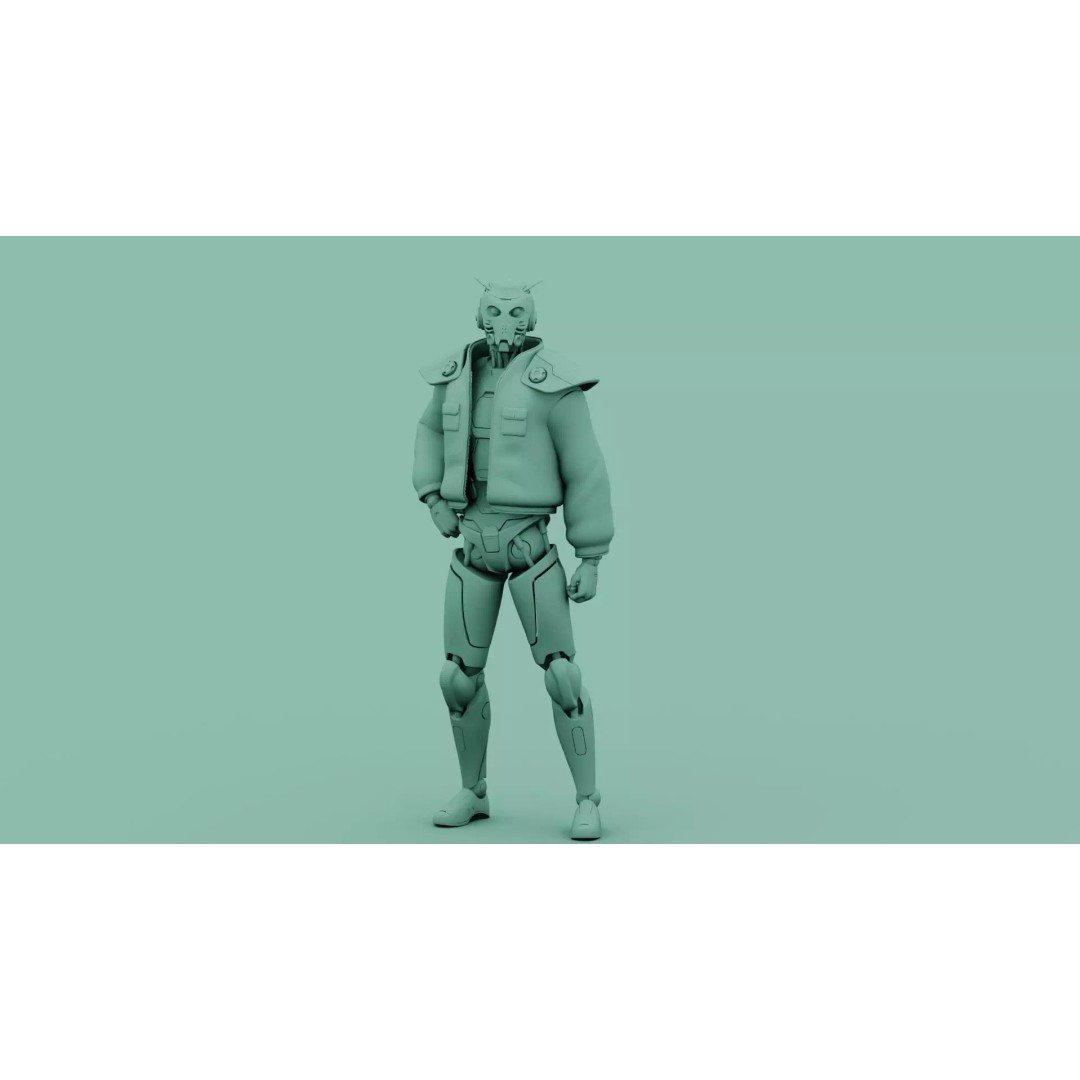 CYBORGTOPIA B-31 3D Model – Rigged Sci-Fi Character for Animation - View 33