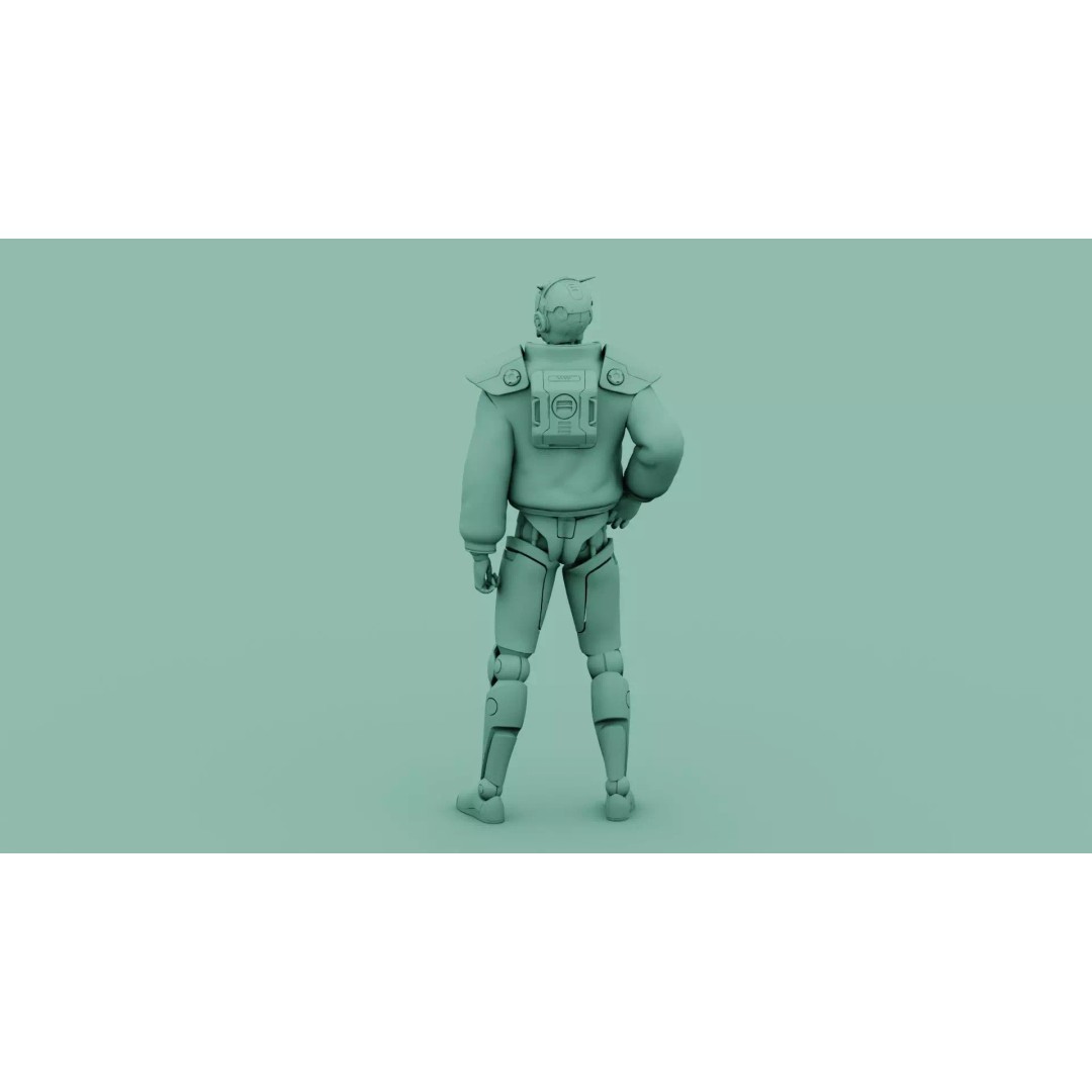 CYBORGTOPIA B-31 3D Model – Rigged Sci-Fi Character for Animation - View 34