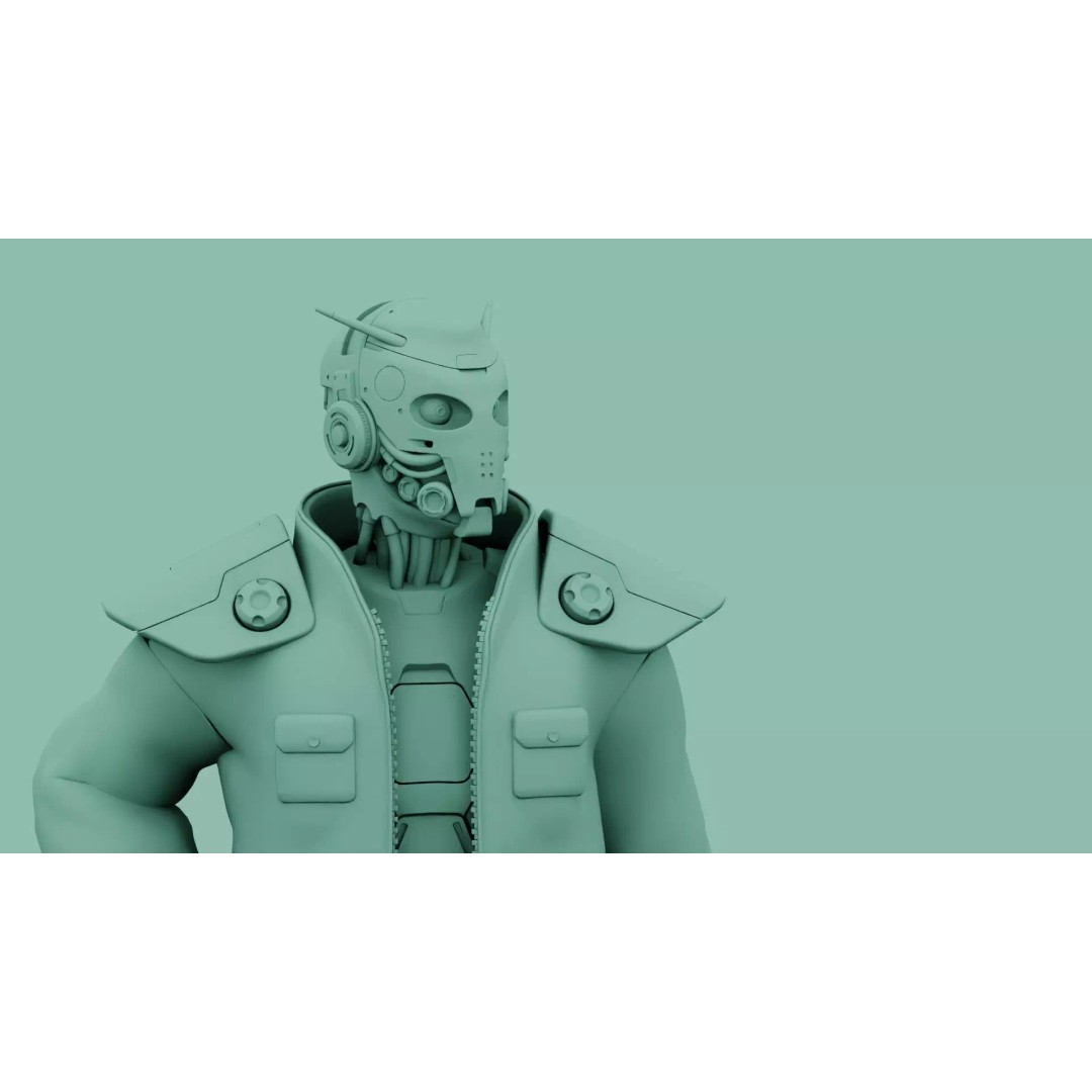 CYBORGTOPIA B-31 3D Model – Rigged Sci-Fi Character for Animation - View 35