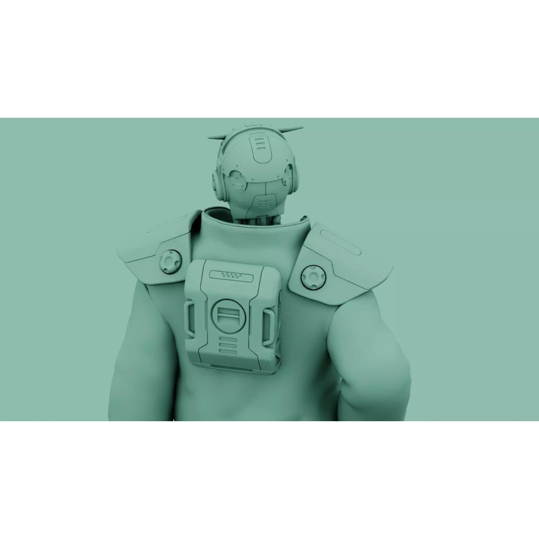 CYBORGTOPIA B-31 3D Model – Rigged Sci-Fi Character for Animation - View 36