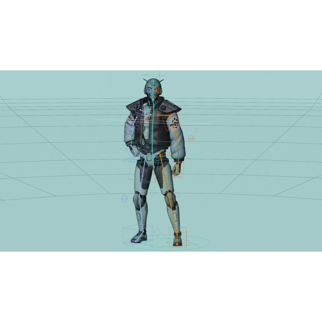 CYBORGTOPIA B-31 3D Model – Rigged Sci-Fi Character for Animation - View 37