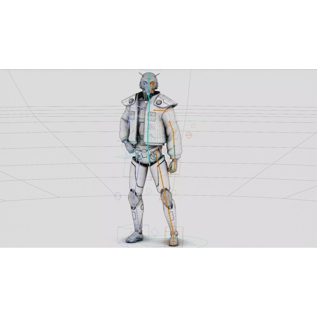 CYBORGTOPIA B-31 3D Model – Rigged Sci-Fi Character for Animation - View 40