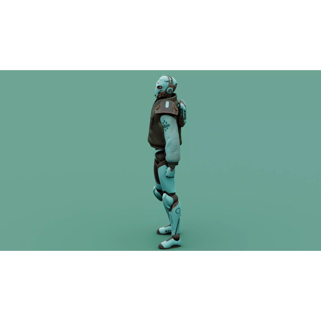 CYBORGTOPIA B-31 3D Model – Rigged Sci-Fi Character for Animation - View 8