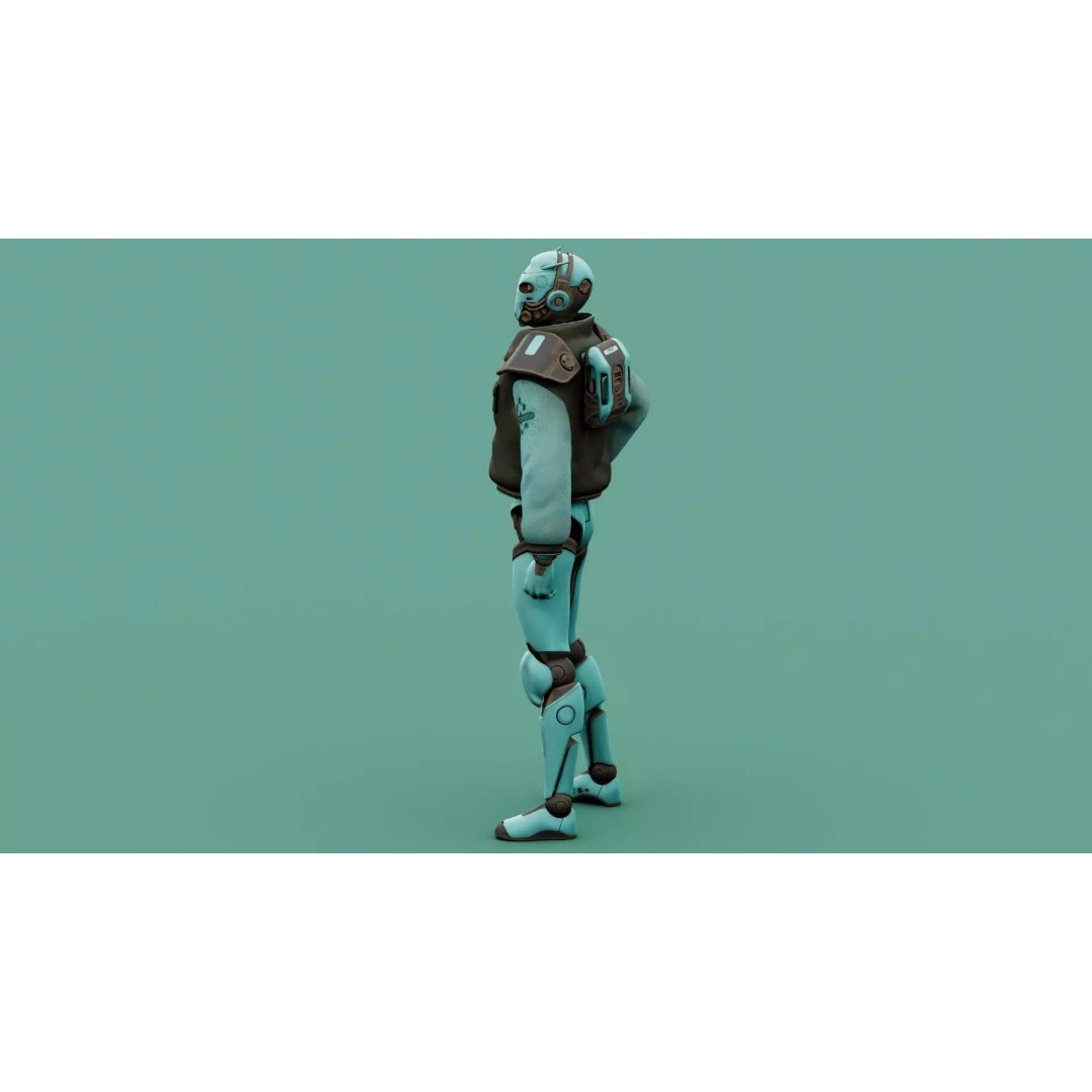 CYBORGTOPIA B-31 3D Model – Rigged Sci-Fi Character for Animation - View 9