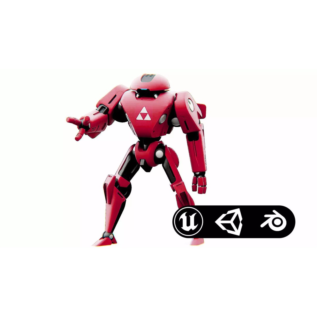 ANDROID IKAROUS 3D Model – Rigged Sci-Fi Character for Unity & Unreal Engine - View 2