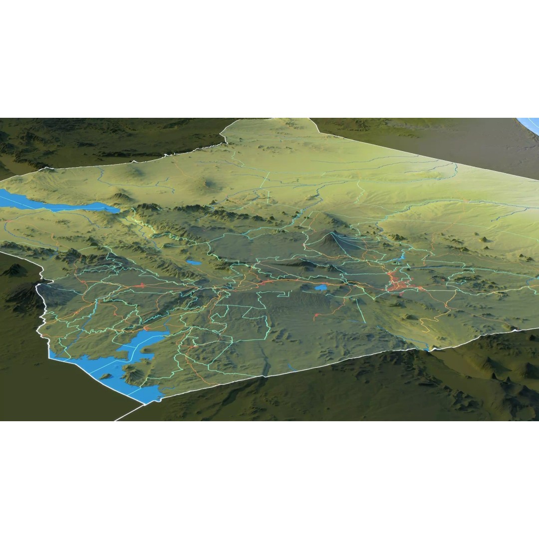 Kenya Map 3D Model – Realistic Satellite Terrain, 23K Textures - View 14