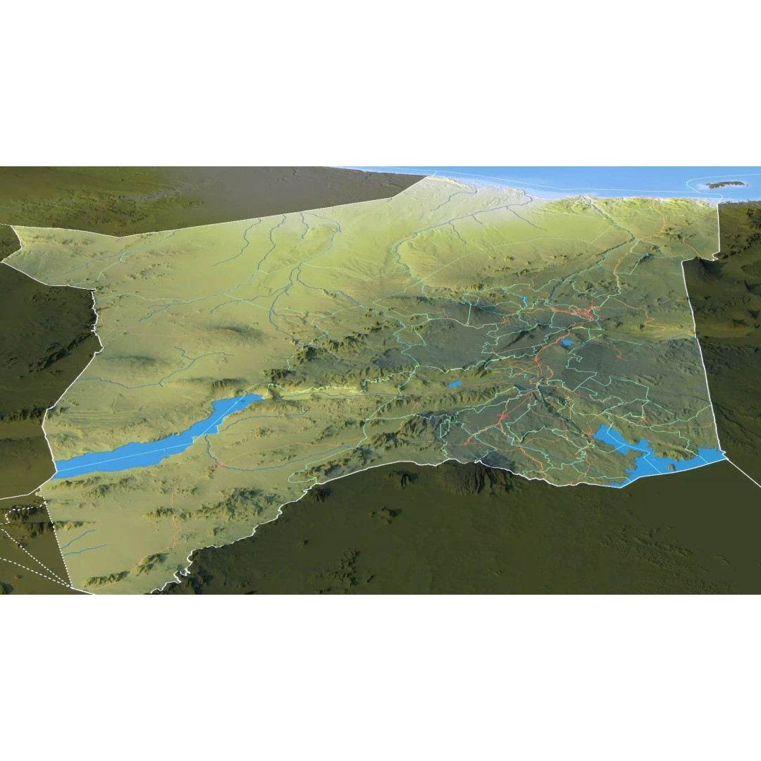 Kenya Map 3D Model – Realistic Satellite Terrain, 23K Textures - View 16