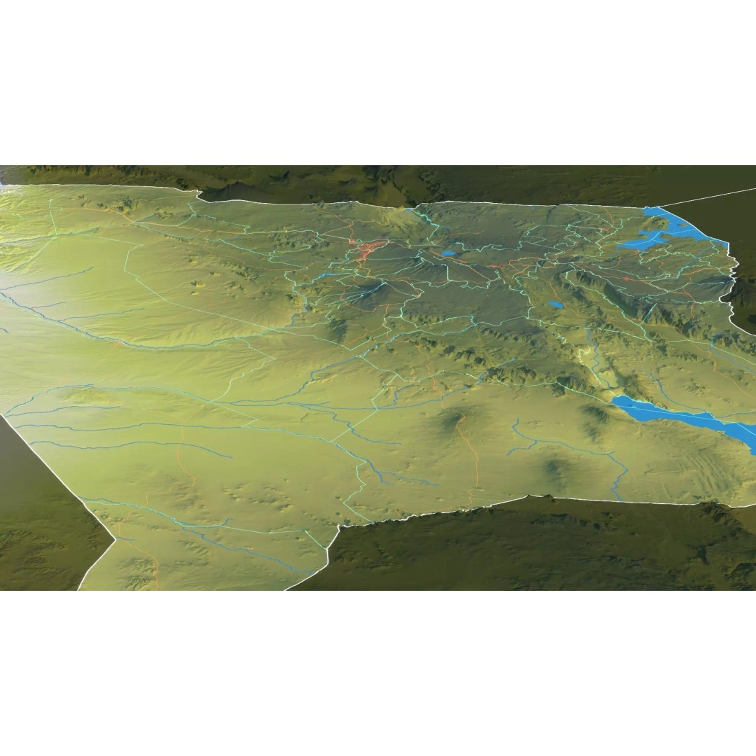 Kenya Map 3D Model – Realistic Satellite Terrain, 23K Textures - View 17
