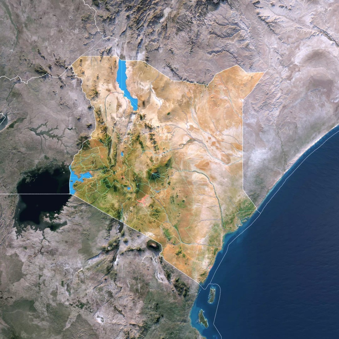 Kenya Map 3D Model – Realistic Satellite Terrain, 23K Textures - View 3