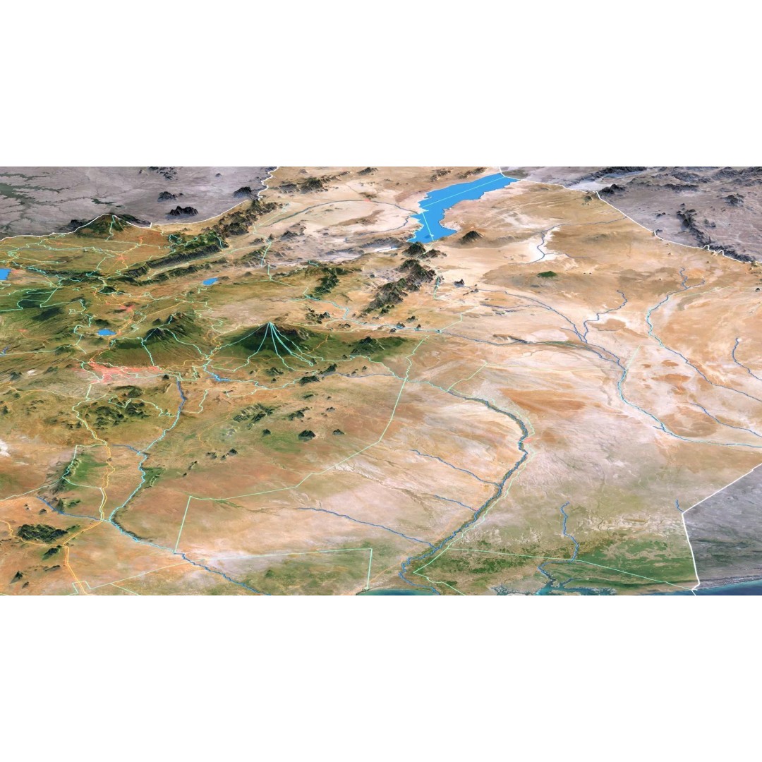 Kenya Map 3D Model – Realistic Satellite Terrain, 23K Textures - View 6