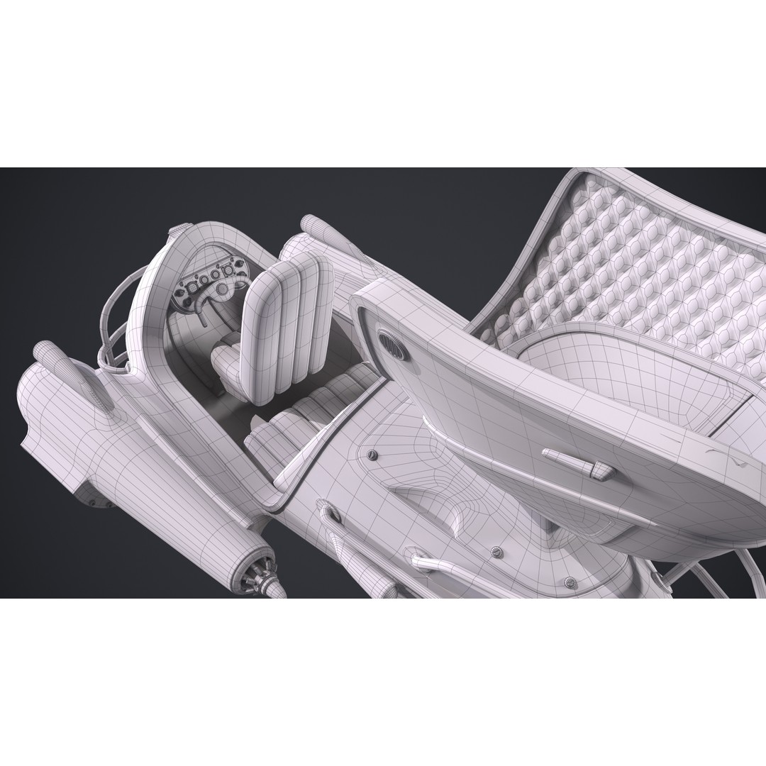 Flying Car 3D Model – High Poly PBR Asset, FBX, OBJ, Game Ready