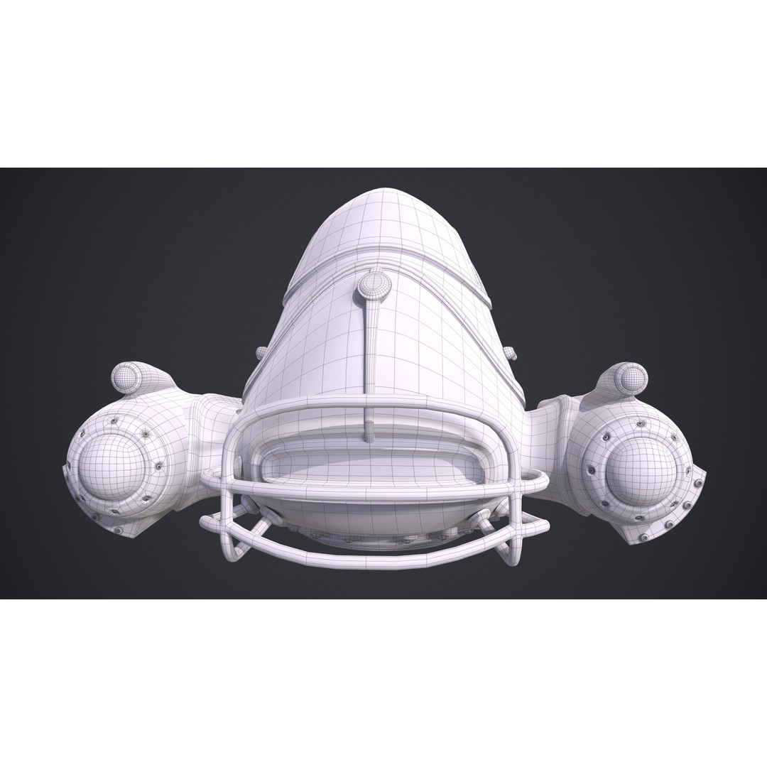 Flying Car 3D Model – High Poly PBR Asset, FBX, OBJ, Game Ready - View 15
