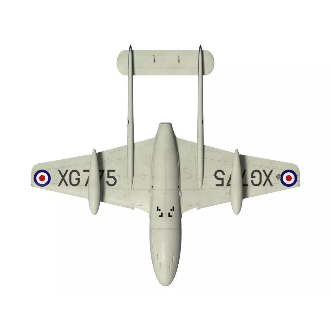 de Havilland DH100 Vampire T11 3D Model – High Poly Military Aircraft, FBX - View 15