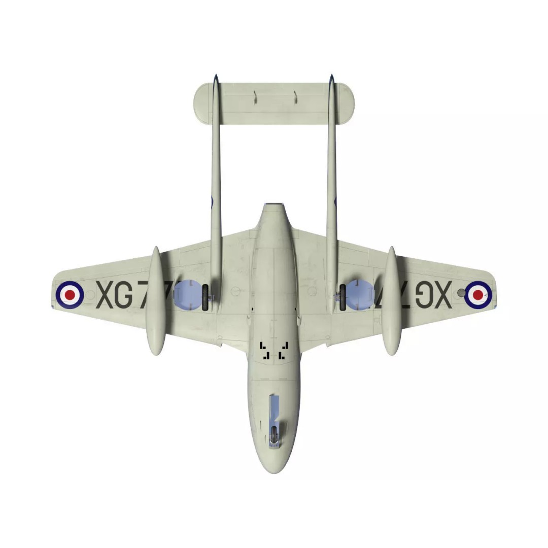 de Havilland DH100 Vampire T11 3D Model – High Poly Military Aircraft, FBX - View 16
