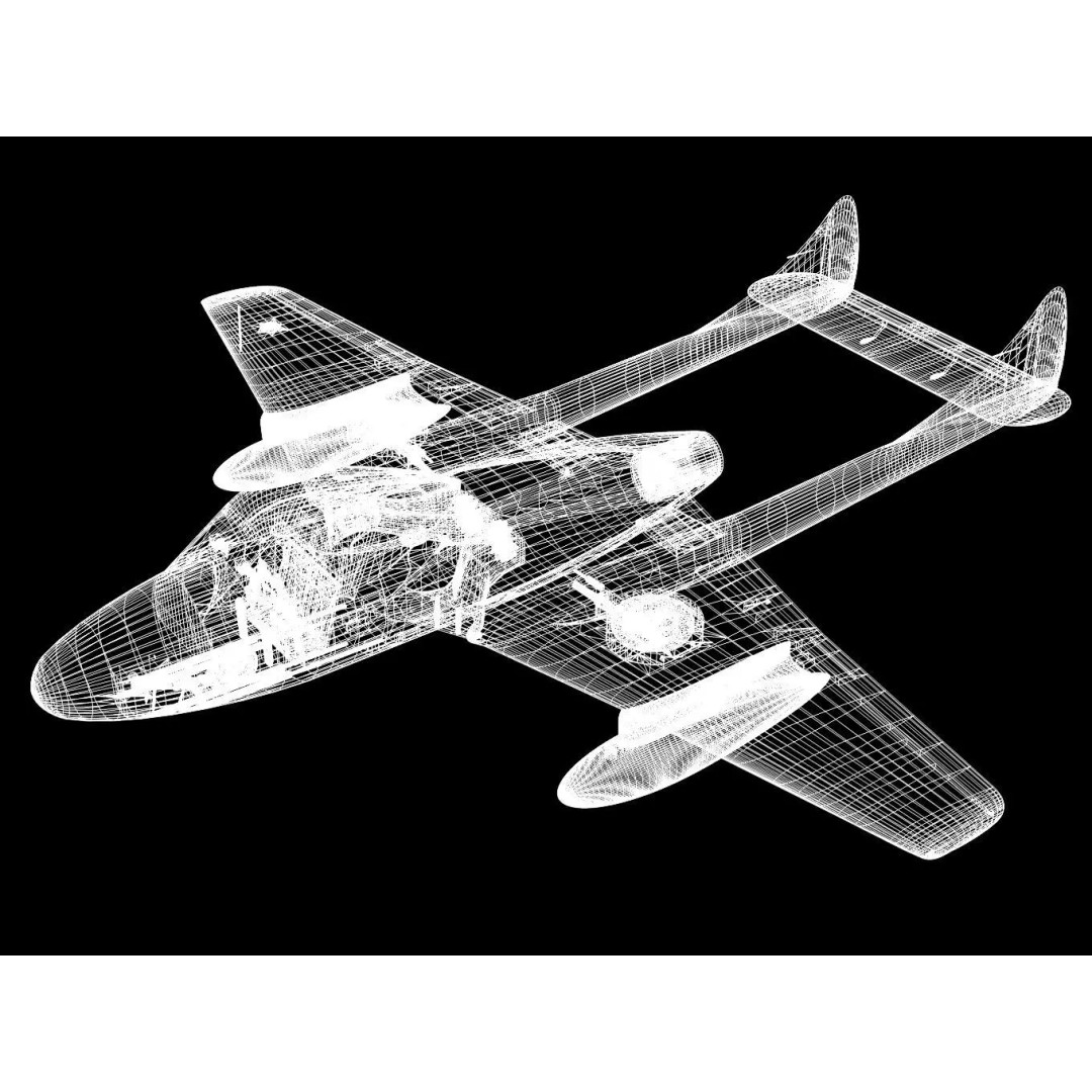 de Havilland DH100 Vampire T11 3D Model – High Poly Military Aircraft, FBX - View 17