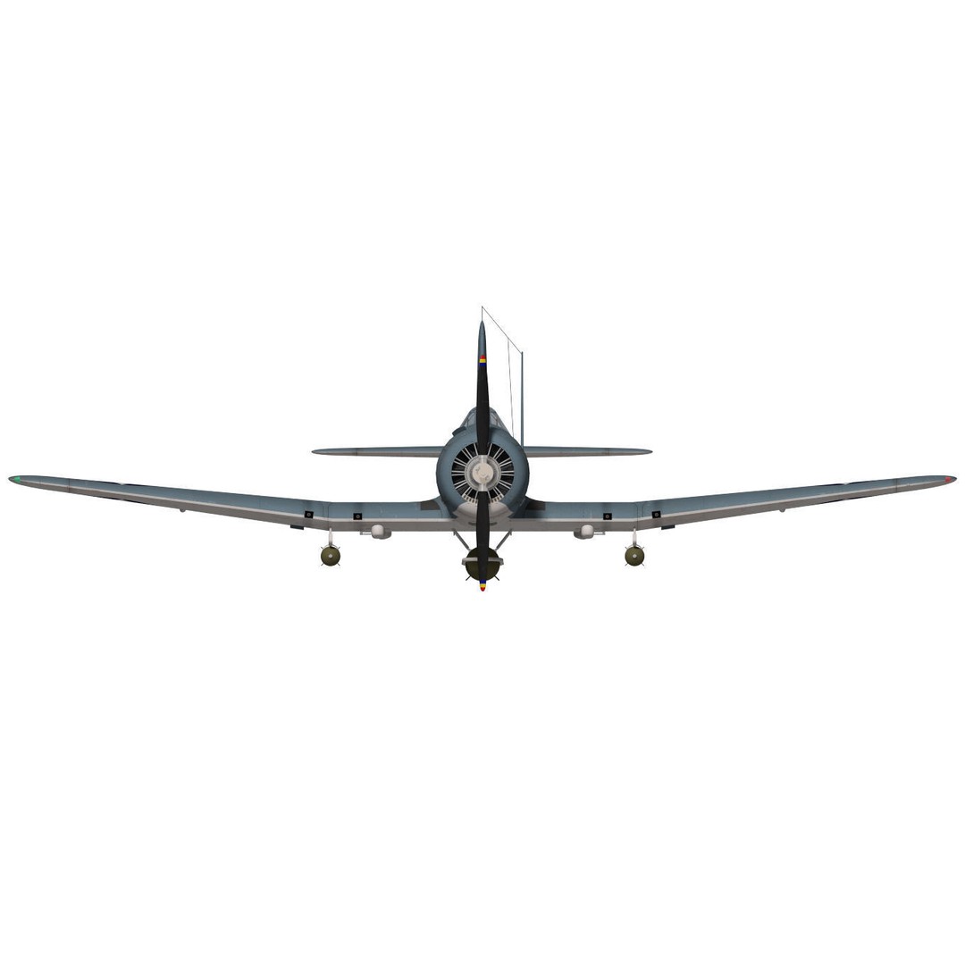 Chance Vought SB2U-3 Vindicator 3D Model – High Poly Aircraft for Animation - View 12