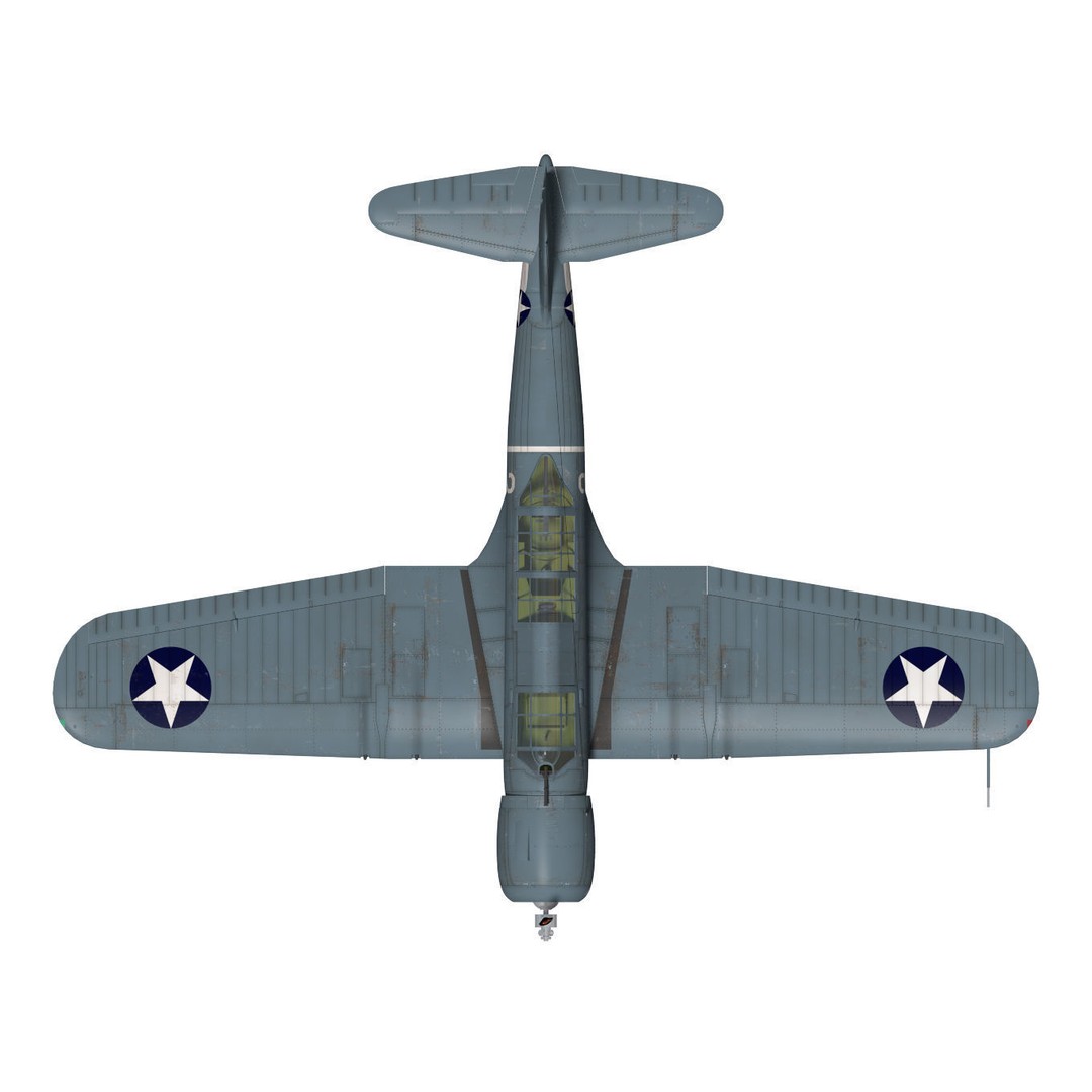 Chance Vought SB2U-3 Vindicator 3D Model – High Poly Aircraft for Animation - View 14