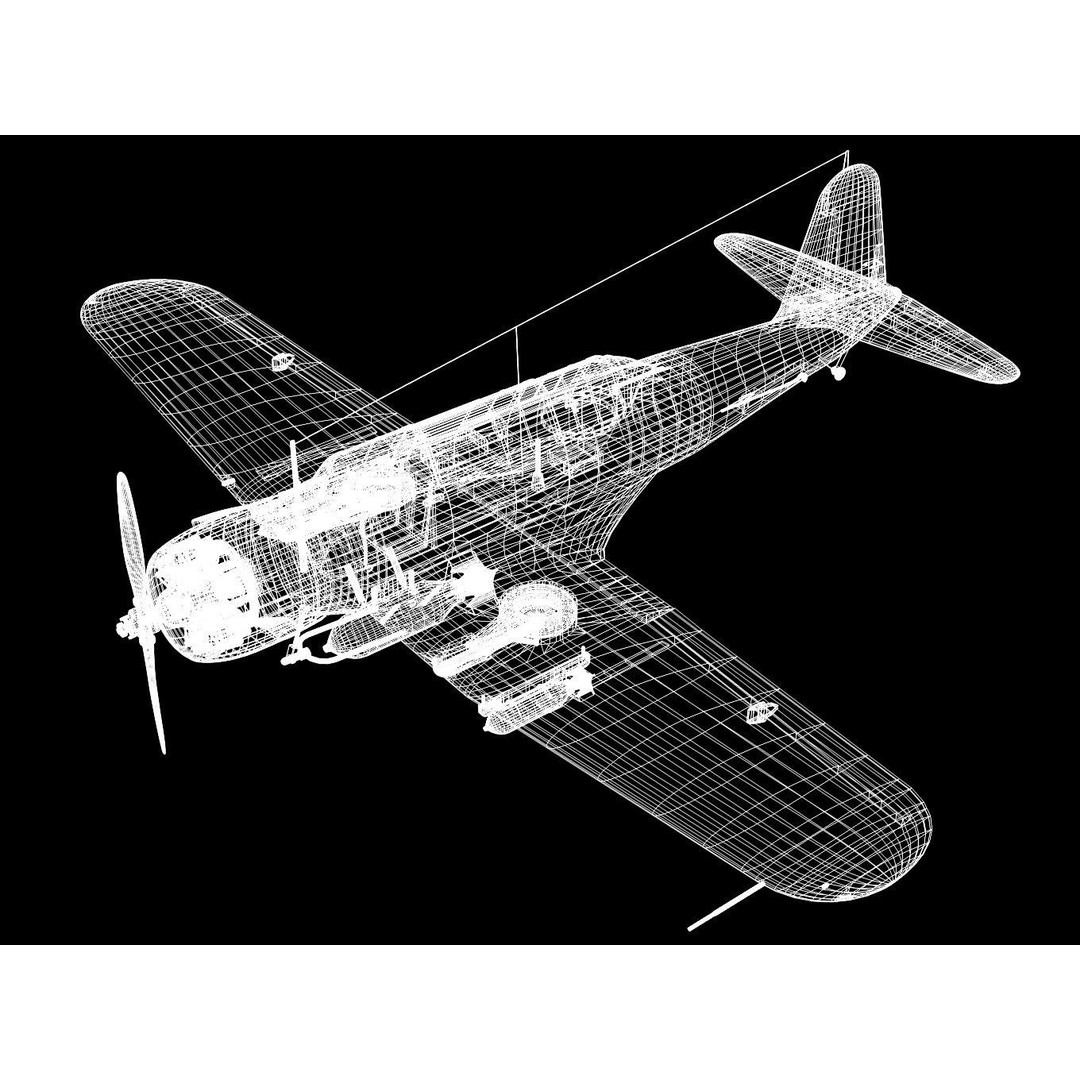 Chance Vought SB2U-3 Vindicator 3D Model – High Poly Aircraft for Animation - View 17