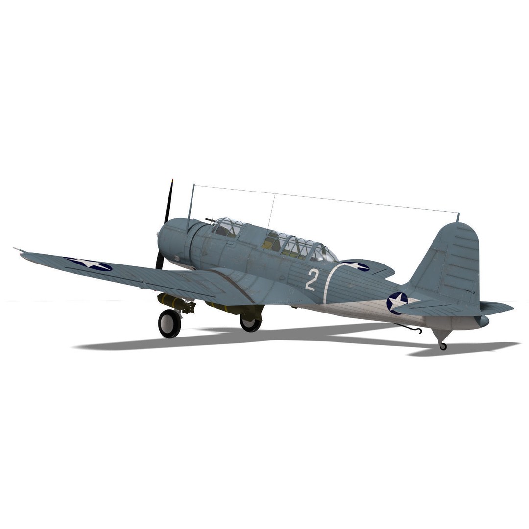 Chance Vought SB2U-3 Vindicator 3D Model – High Poly Aircraft for Animation - View 8