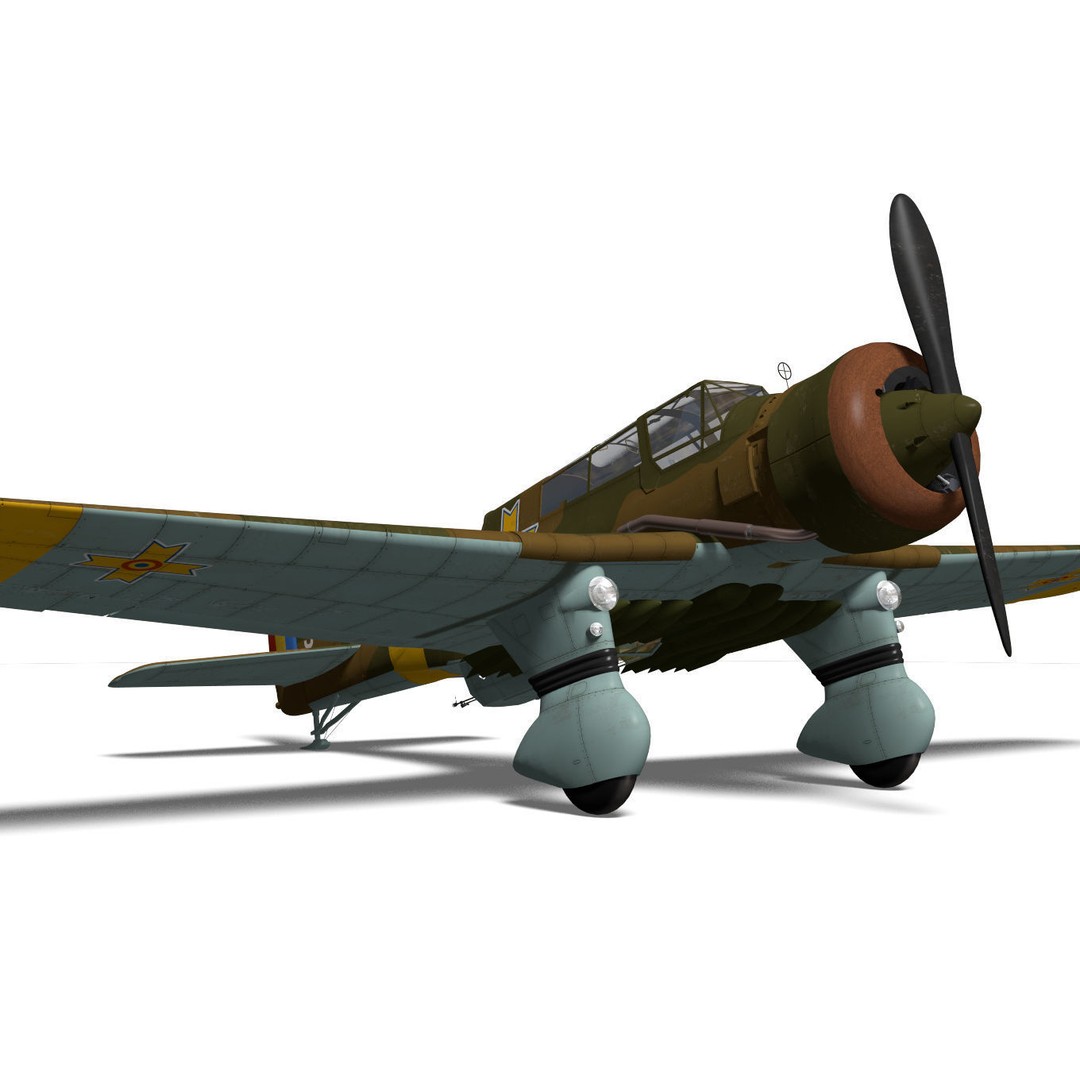 PZL.23 Karas 3D Model – High Poly Military Aircraft, FBX - View 10