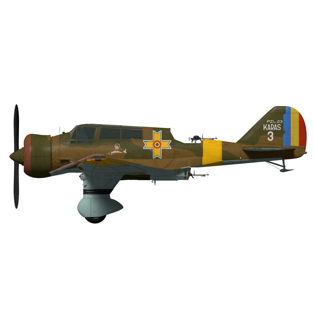 PZL.23 Karas 3D Model – High Poly Military Aircraft, FBX - View 11