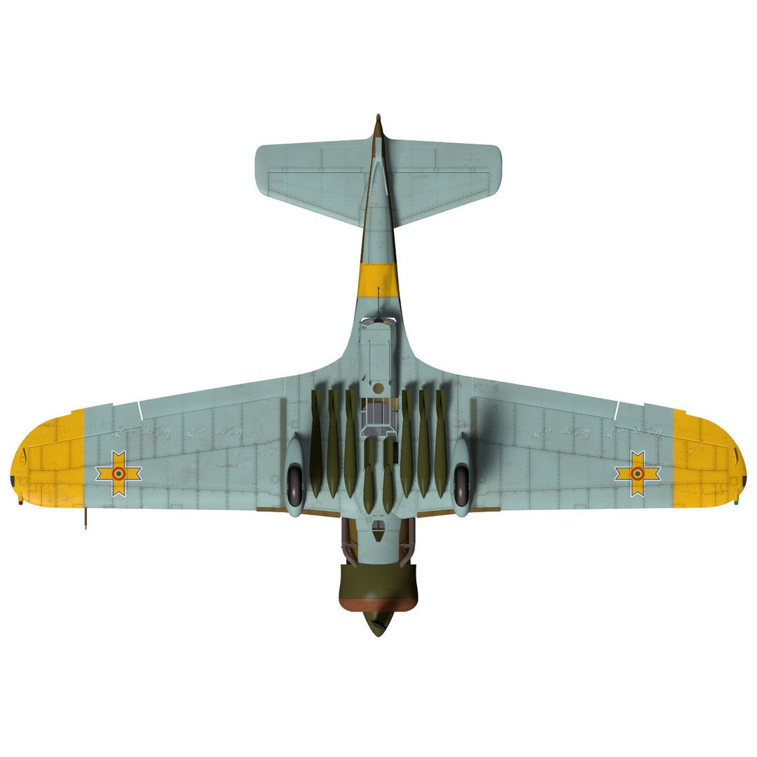 PZL.23 Karas 3D Model – High Poly Military Aircraft, FBX - View 14