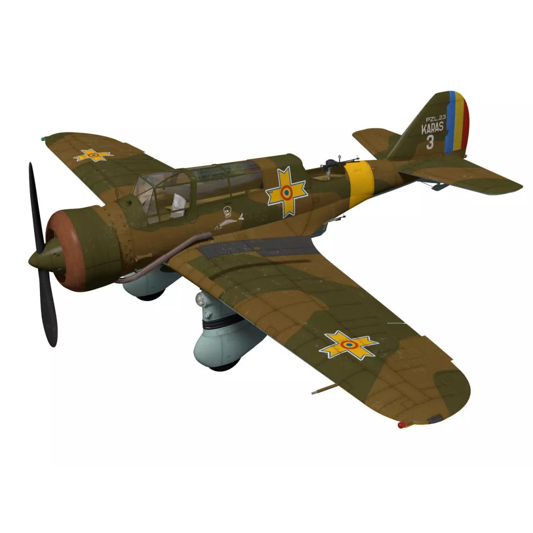 PZL.23 Karas 3D Model – High Poly Military Aircraft, FBX - View 2