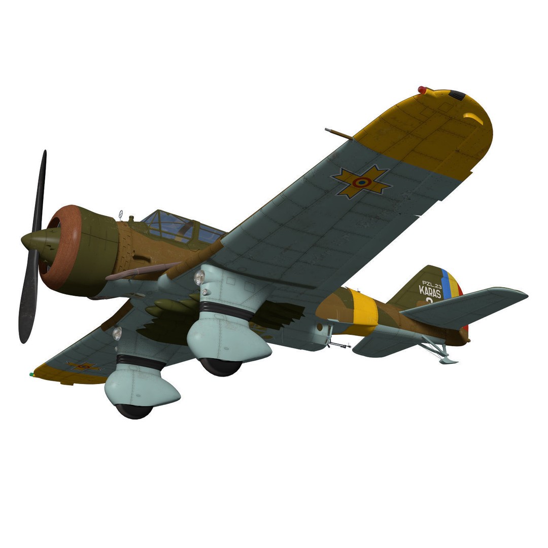 PZL.23 Karas 3D Model – High Poly Military Aircraft, FBX - View 5