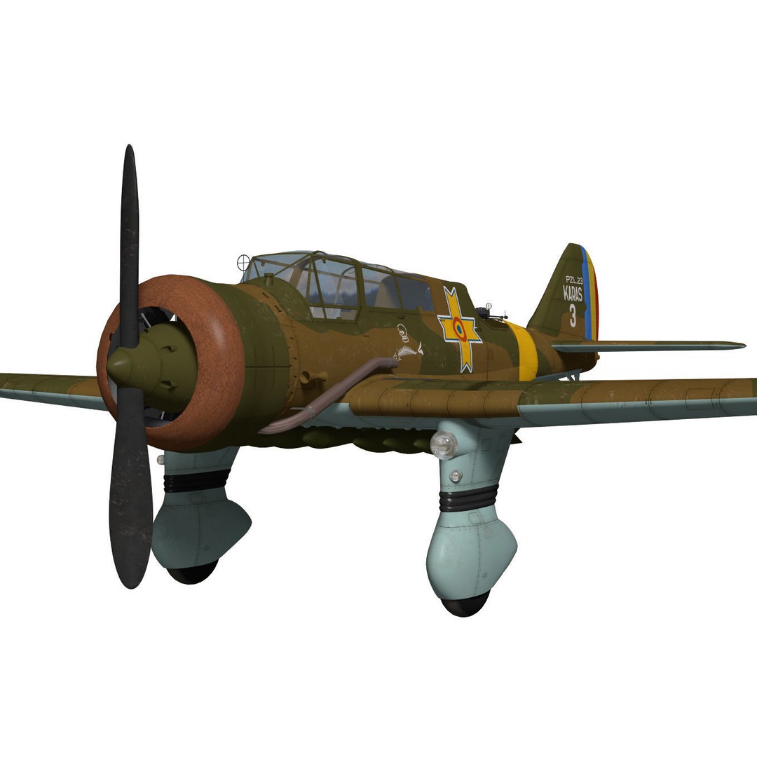 PZL.23 Karas 3D Model – High Poly Military Aircraft, FBX - View 6