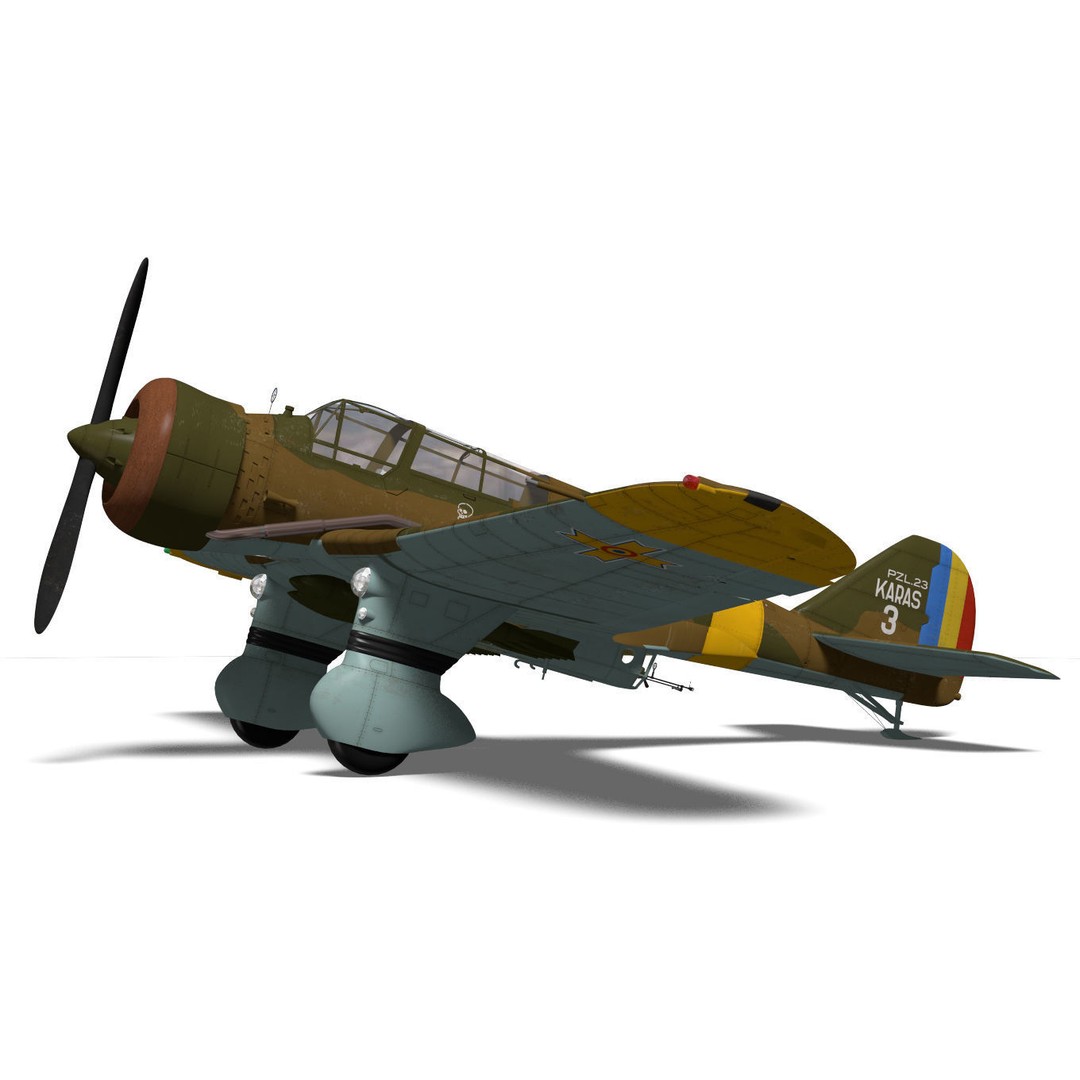 PZL.23 Karas 3D Model – High Poly Military Aircraft, FBX - View 8
