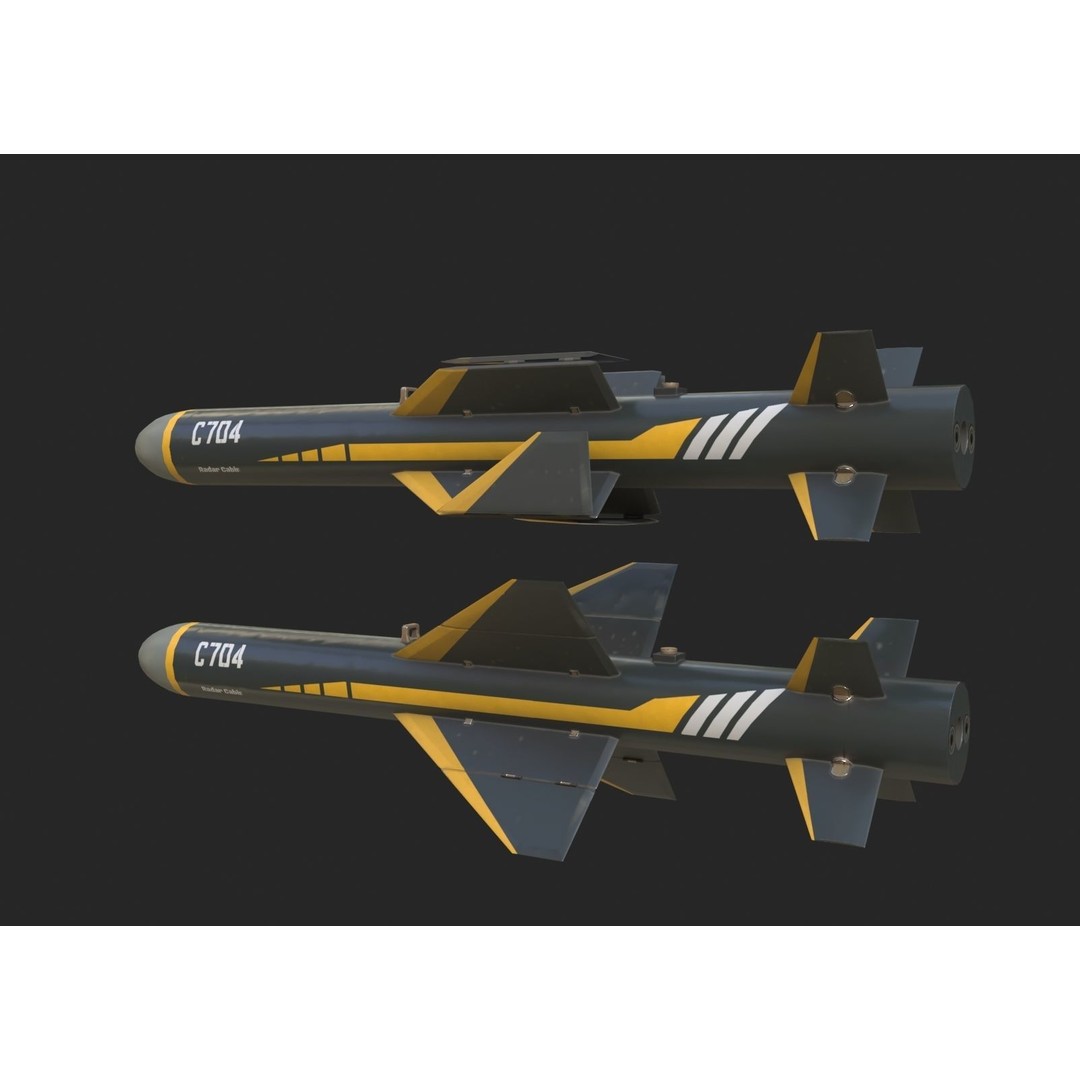 C-704 Air-to-Ground Missile 3D Model – Low Poly Game Asset, FBX - View 10