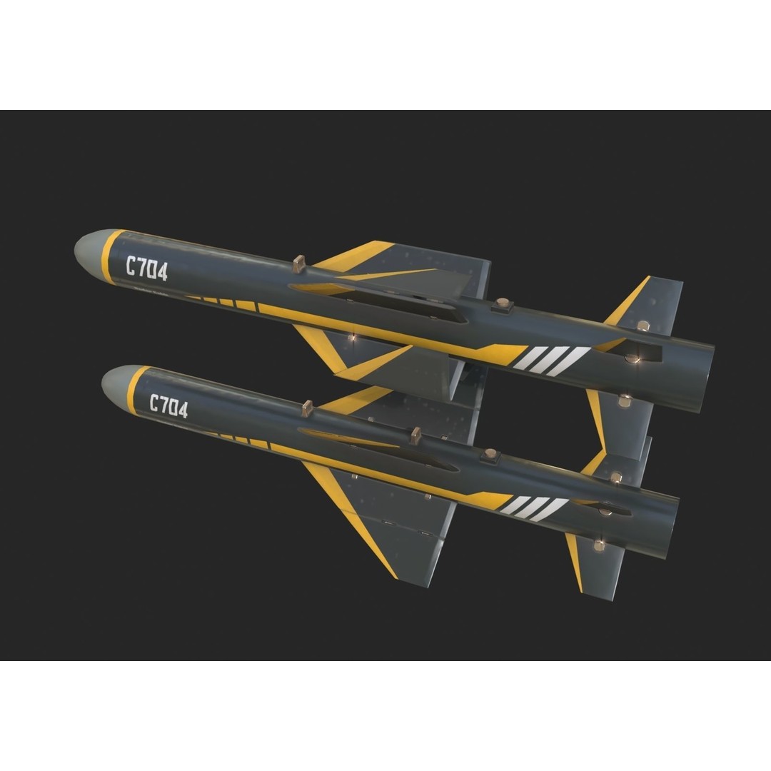 C-704 Air-to-Ground Missile 3D Model – Low Poly Game Asset, FBX - View 11