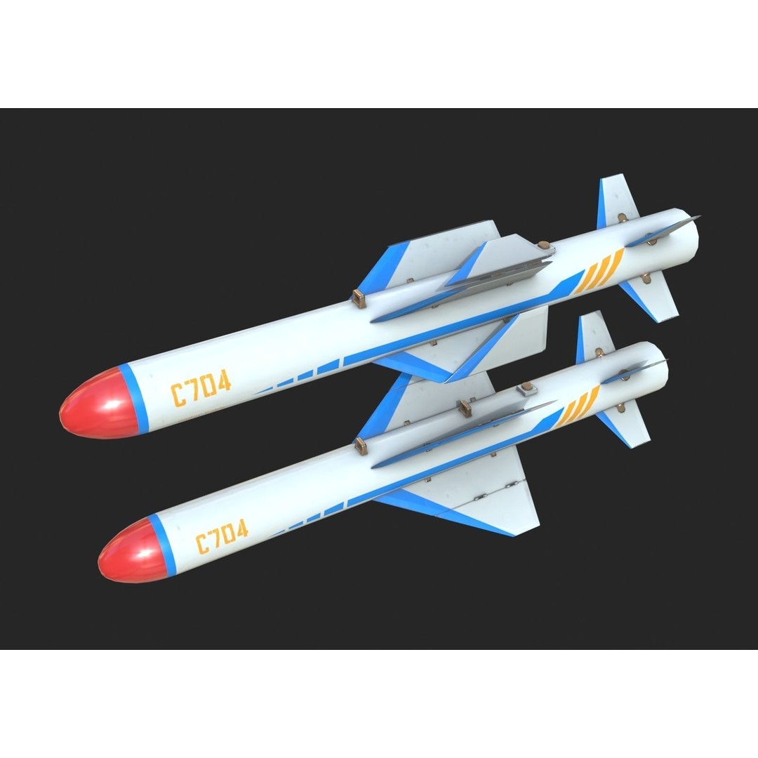 C-704 Air-to-Ground Missile 3D Model – Low Poly Game Asset, FBX - View 12