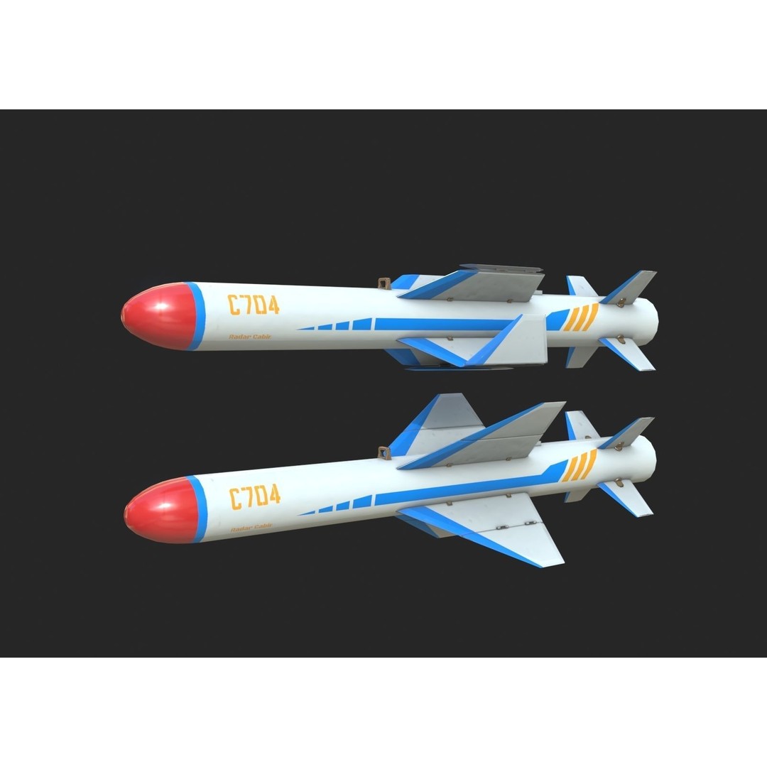 C-704 Air-to-Ground Missile 3D Model – Low Poly Game Asset, FBX - View 3