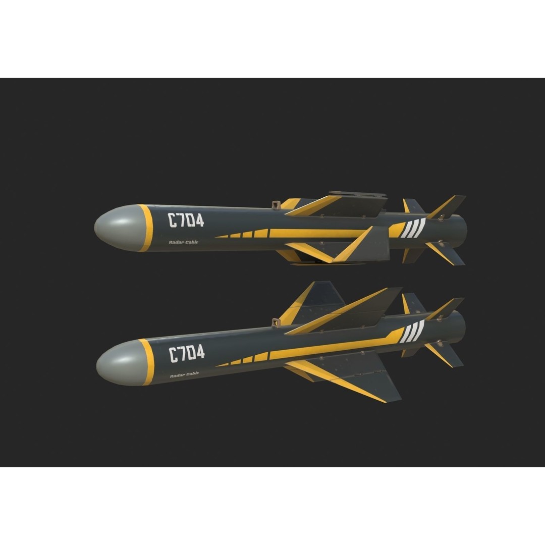 C-704 Air-to-Ground Missile 3D Model – Low Poly Game Asset, FBX - View 7