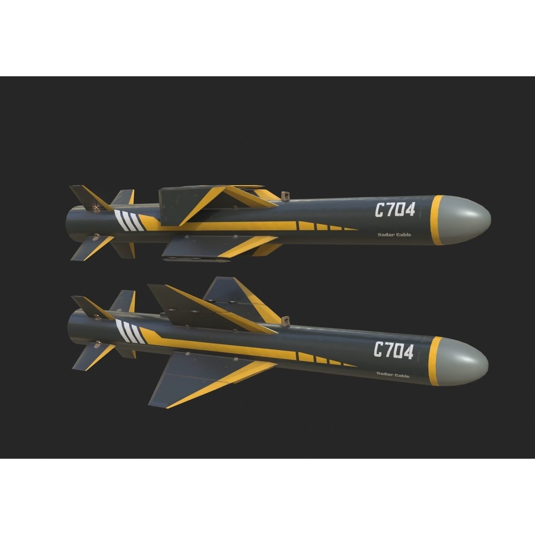 C-704 Air-to-Ground Missile 3D Model – Low Poly Game Asset, FBX - View 8